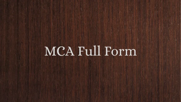 MCA Full Form