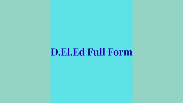D.El.Ed Full Form