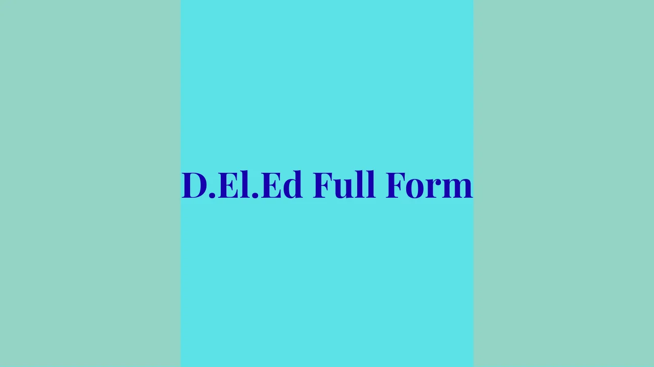 D.El.Ed Full Form