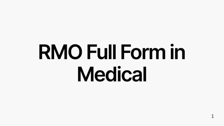 RMO Full Form in Medical