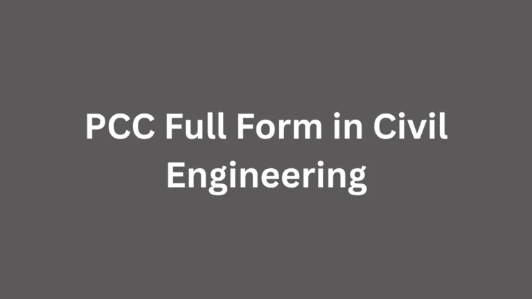 PCC Full Form in Civil Engineering